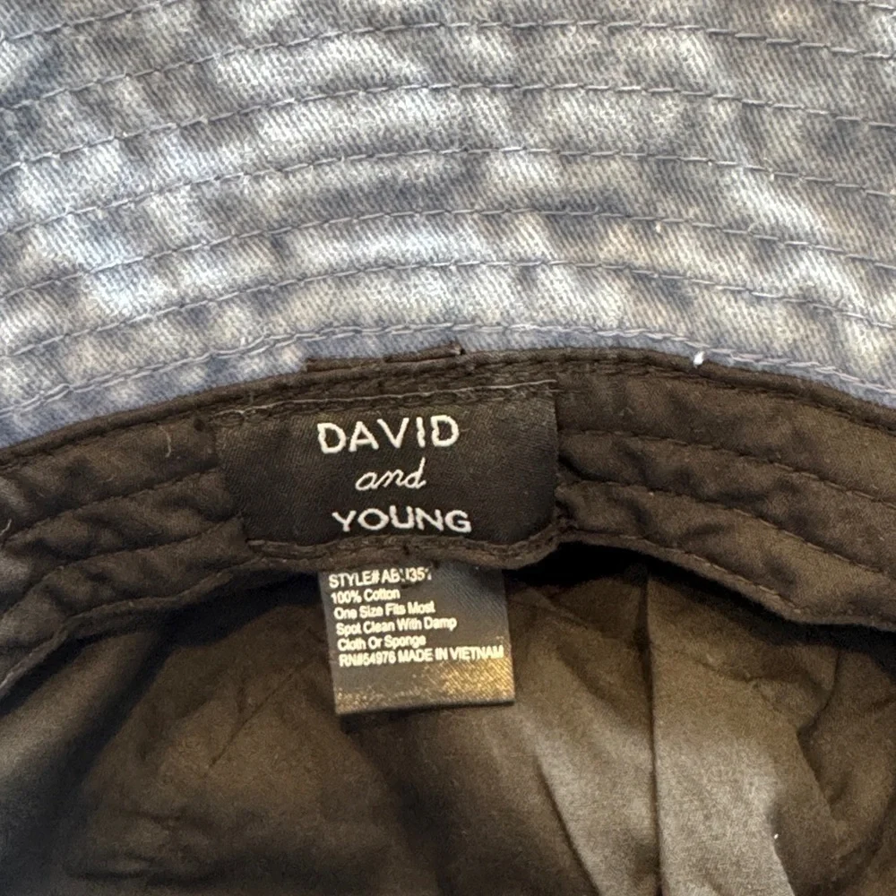 David and young Patchwork Denim Bucket sun Hat
